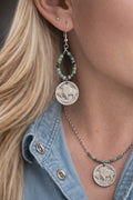 Buffalo Nickel Set- African Turquoise Necklace and Earrings