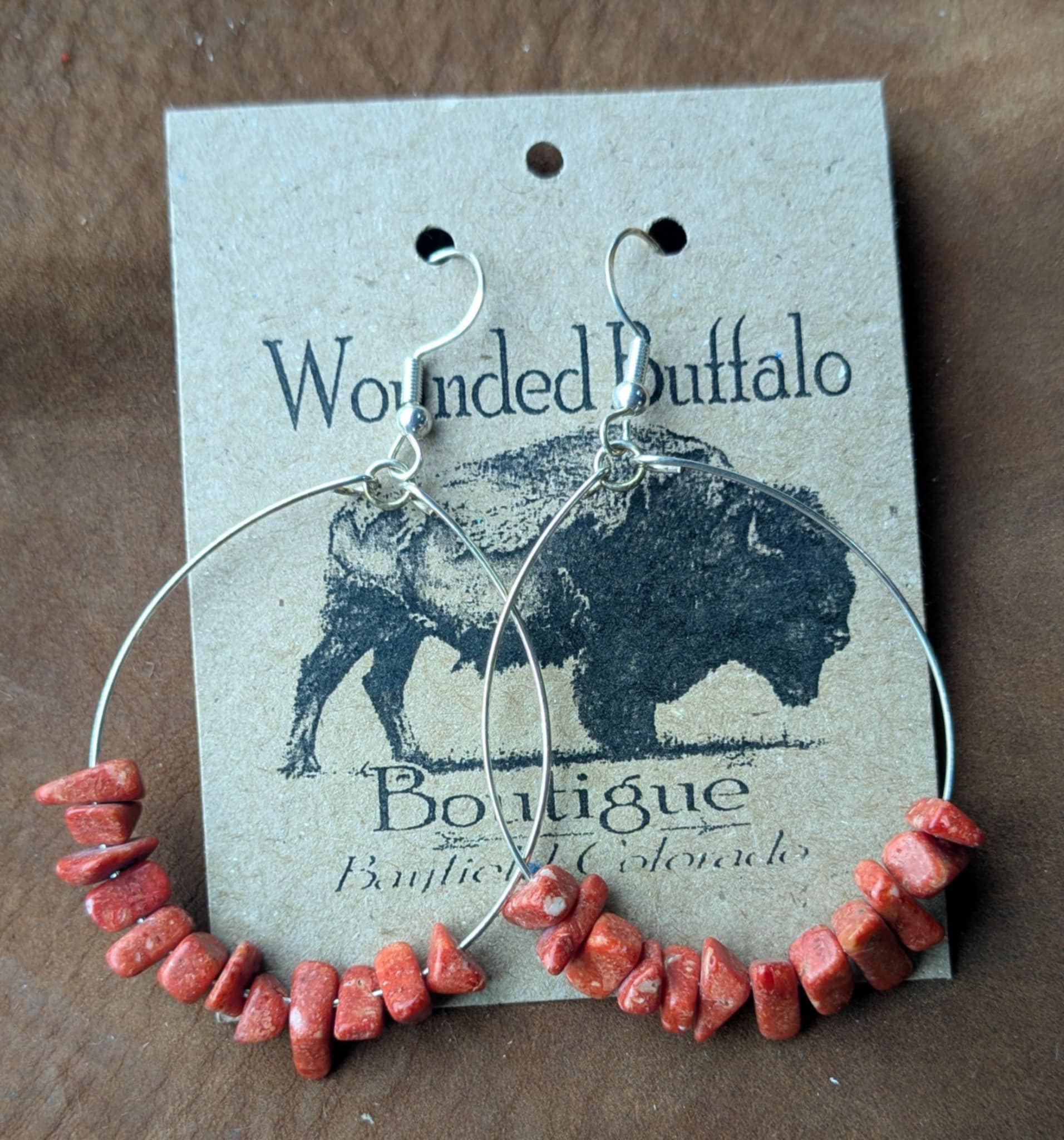 Red Jasper Hoop Earrings