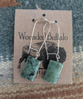 African Turquoise Rectangle Drop Earrings