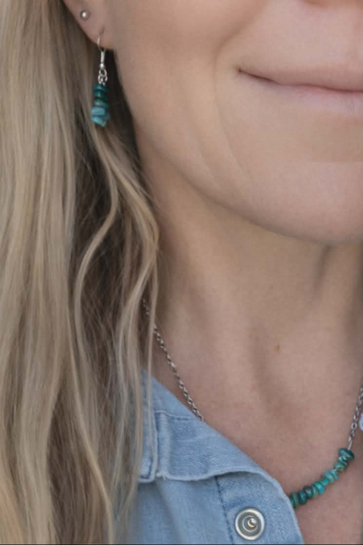 Turquoise Earrings and Necklace Set