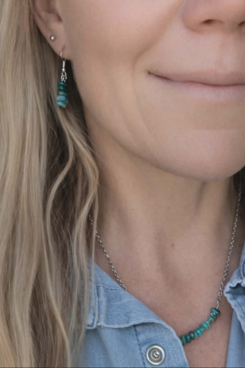 Turquoise Earrings and Necklace Set