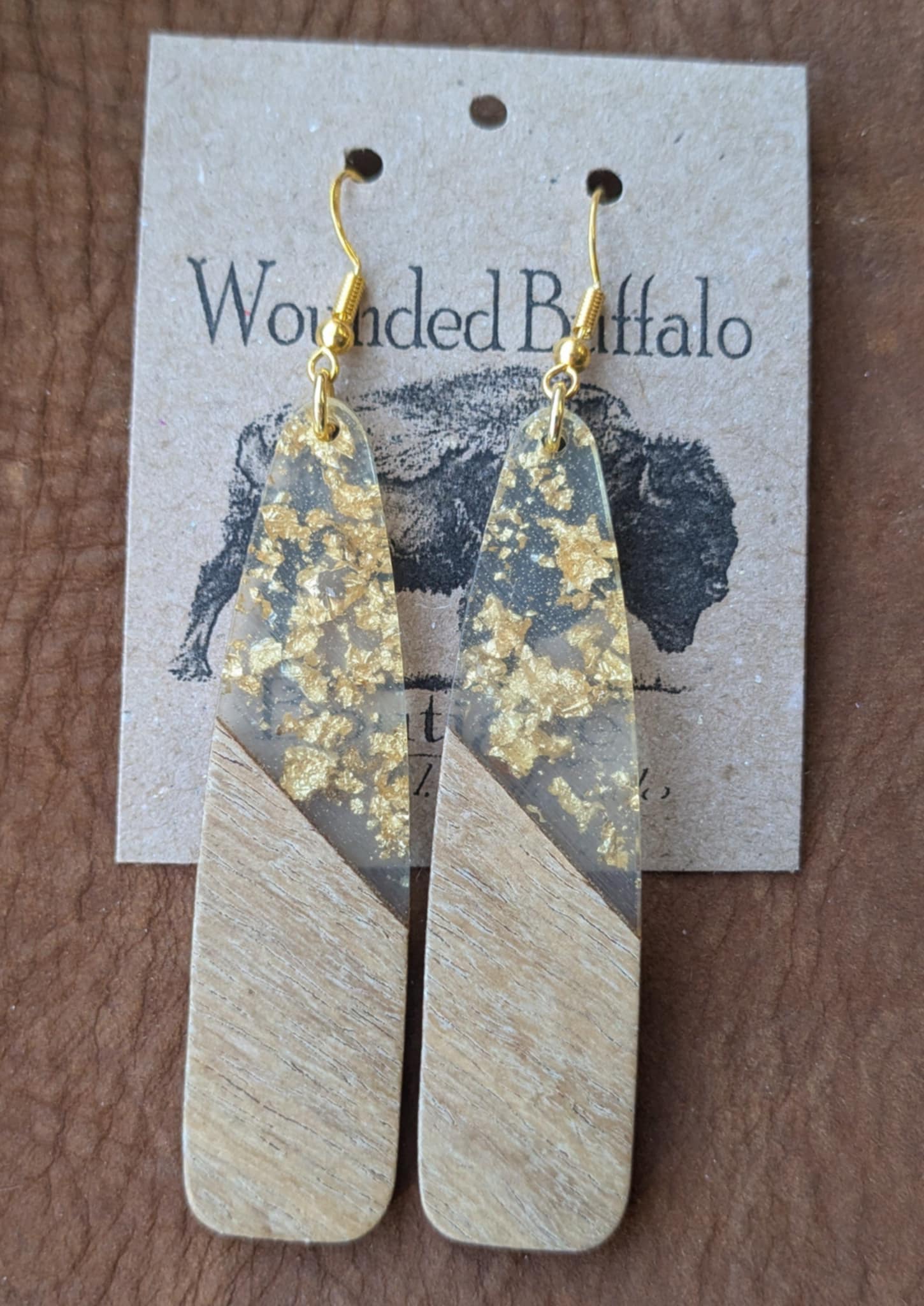 Goldleaf Wood Earrings