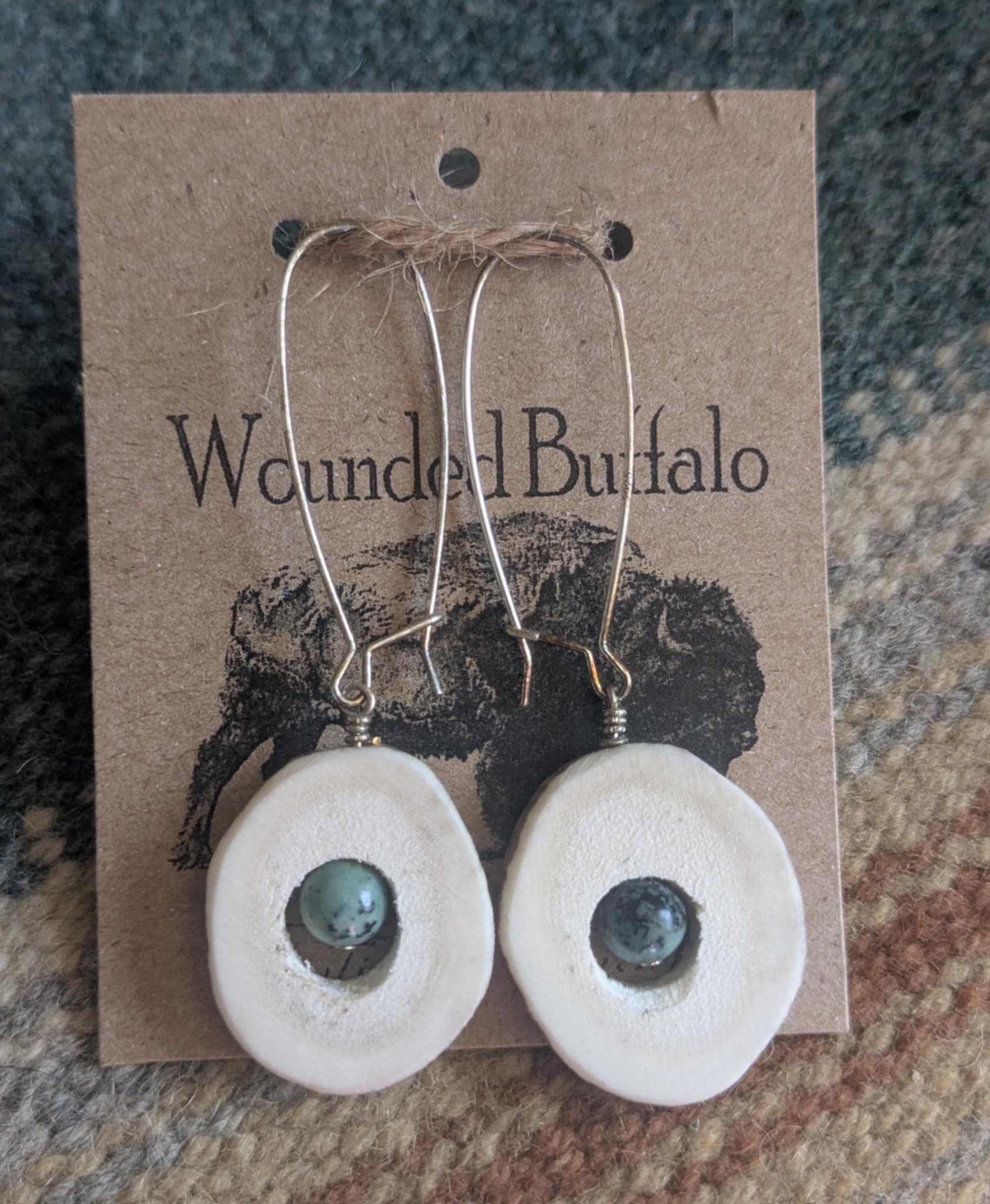 Antler Dangles with African Turquoise