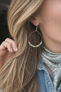 Amazonite Rondelle Hoop Earrings
