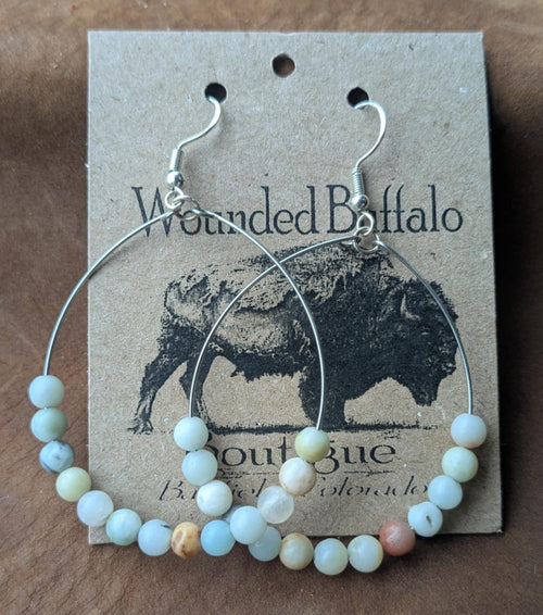 Amazonite Hoop Earrings