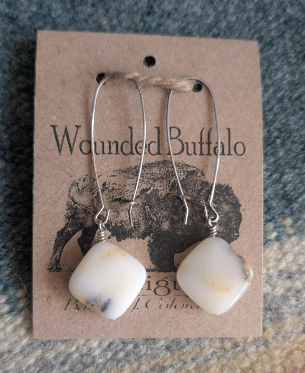 White Agate Drop Earrings
