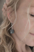 Snowflake Obsidian Drop Earrings