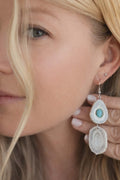 Double Drop Turquoise Antler Earrings