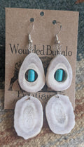 Double Drop Turquoise Antler Earrings