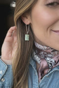 African Turquoise Rectangle Drop Earrings