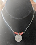 Buffalo Nickel and Red Jasper Rondelle Necklace