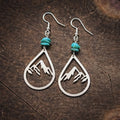 Turquoise Chip Mountain Earrings