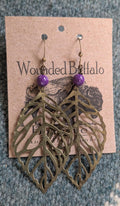 Bronze Leaf with Purple Glass