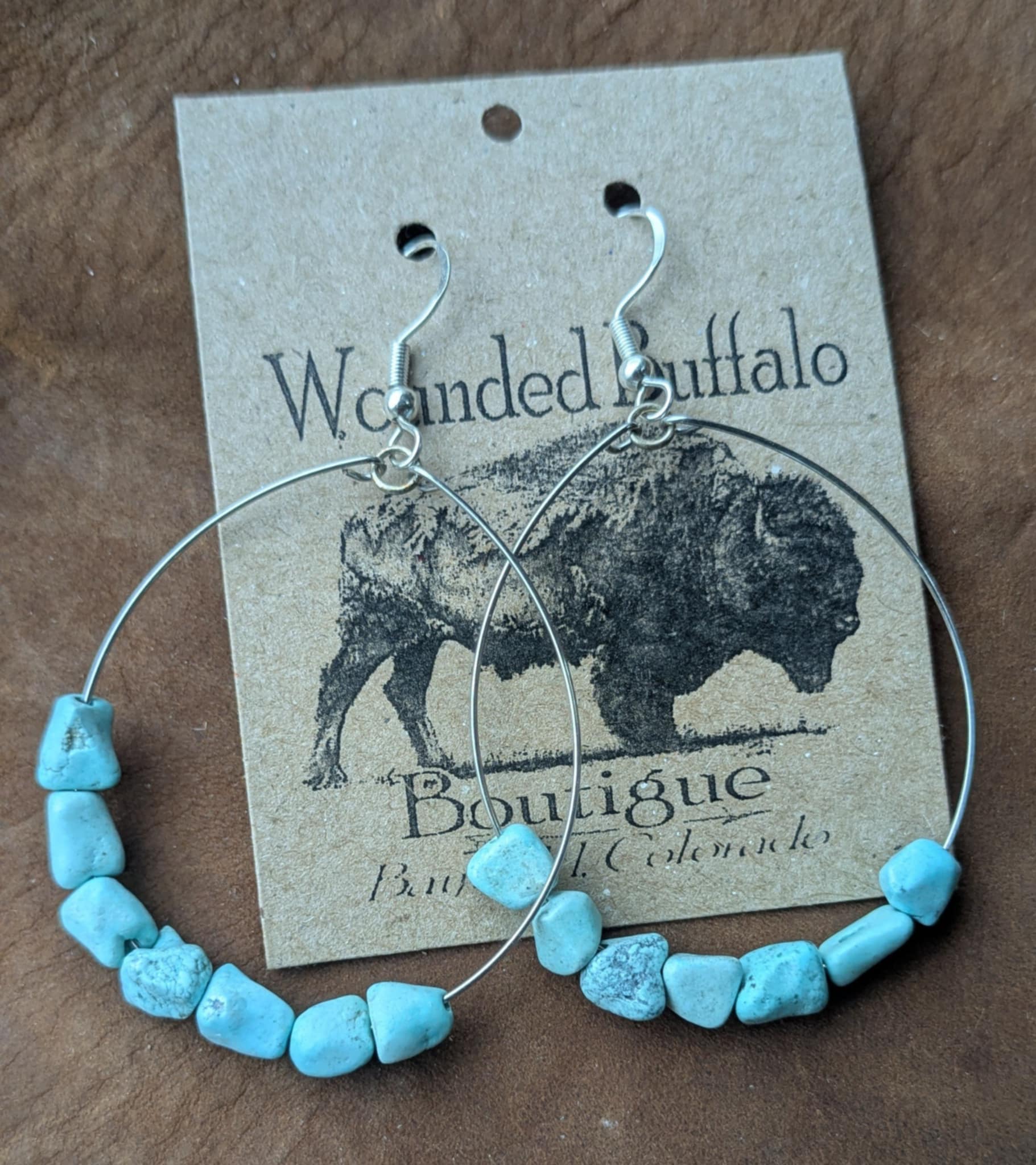 Light Turquoise Hoop Earrings
