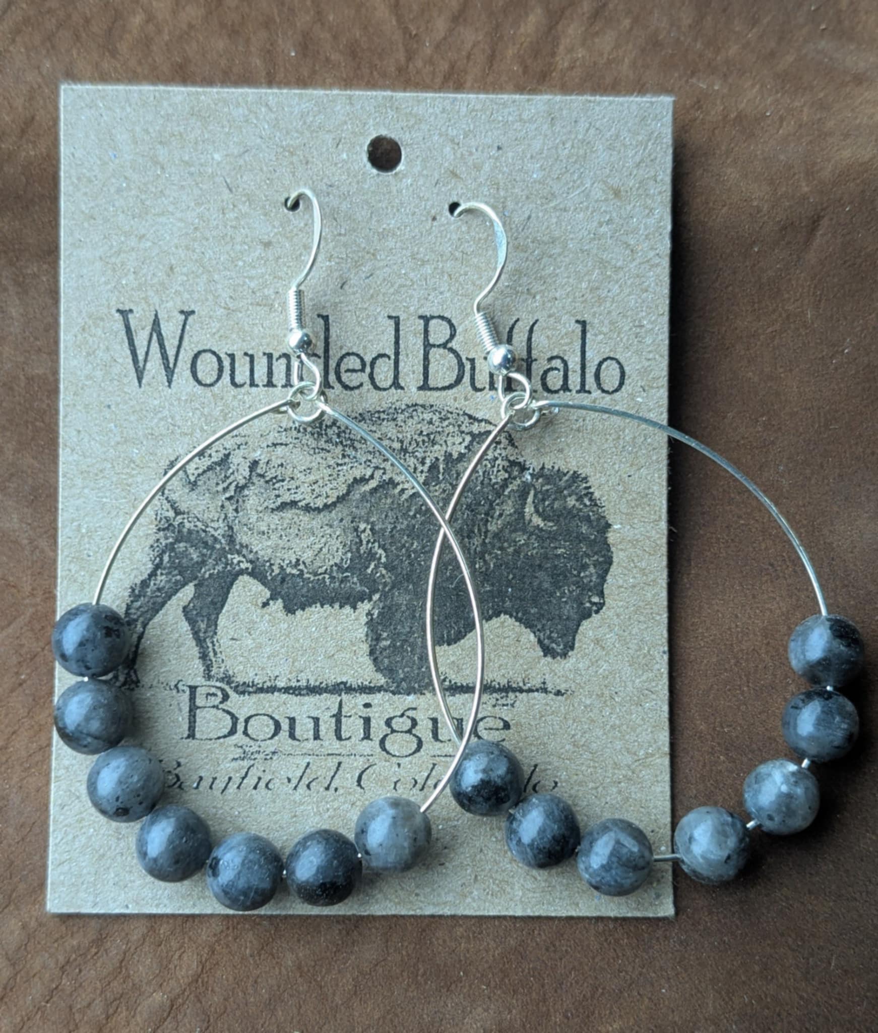 Labradorite Hoop Earrings