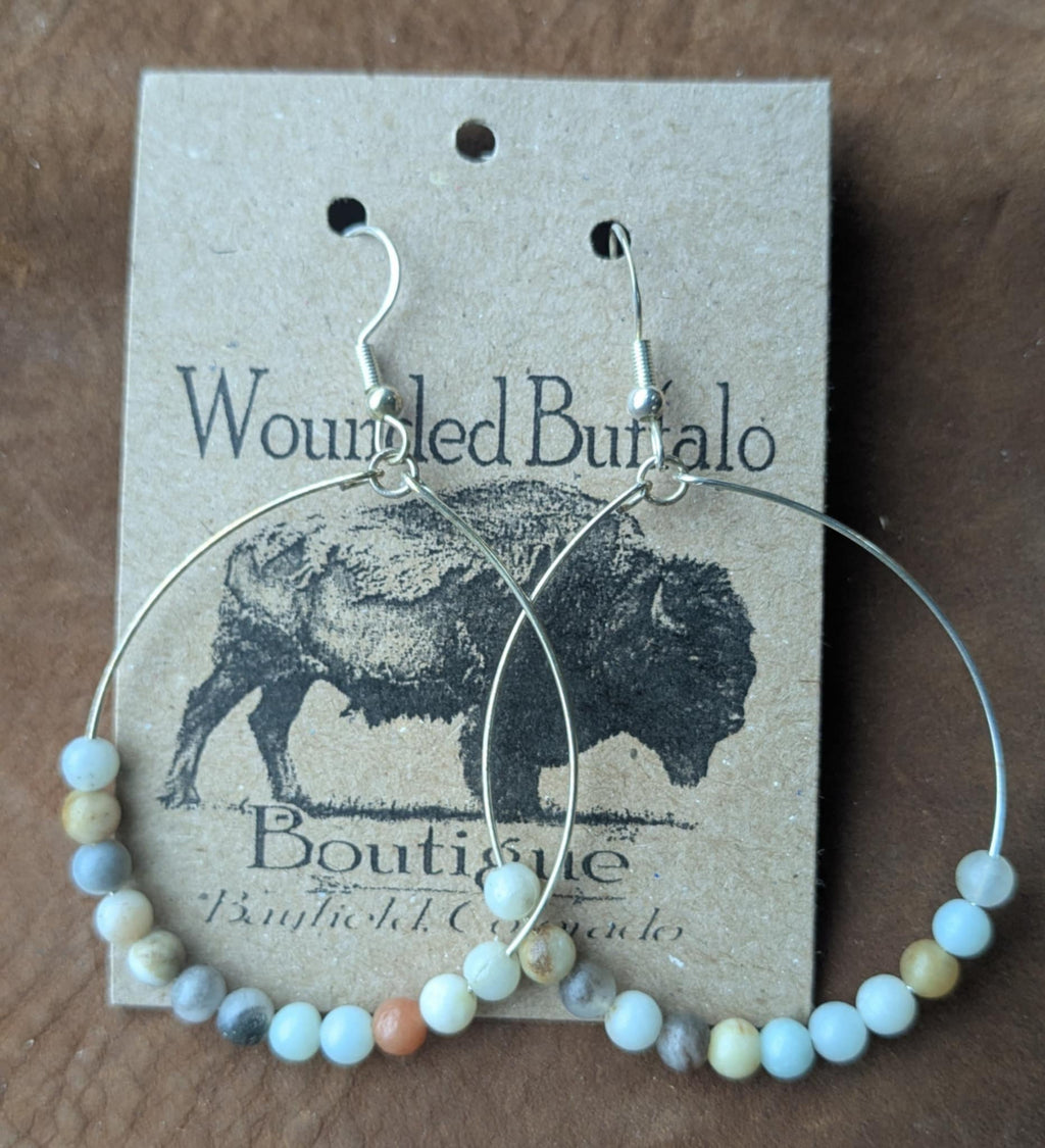 Amazonite Hoop Earrings