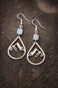 Green Florite Mountain Earrings