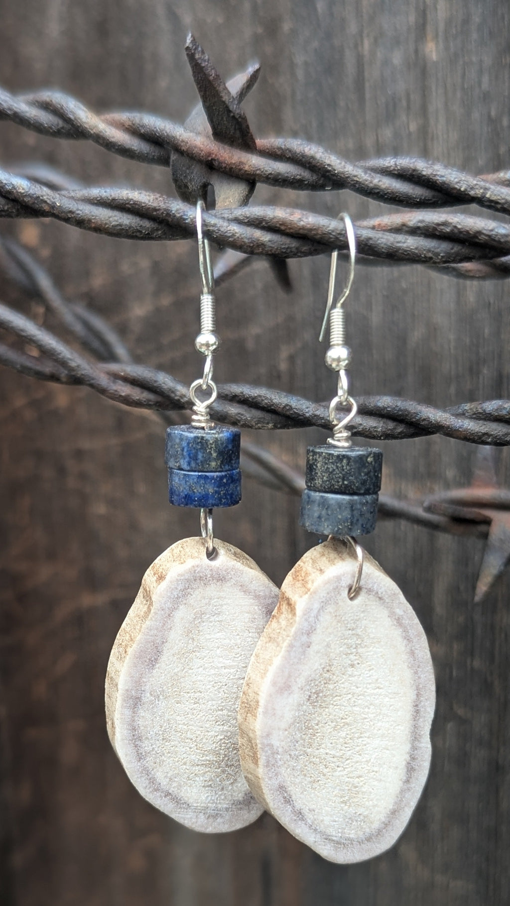Blue Lapis Antler Earrings