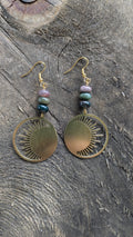 Indian Agate Sunburst Earrings