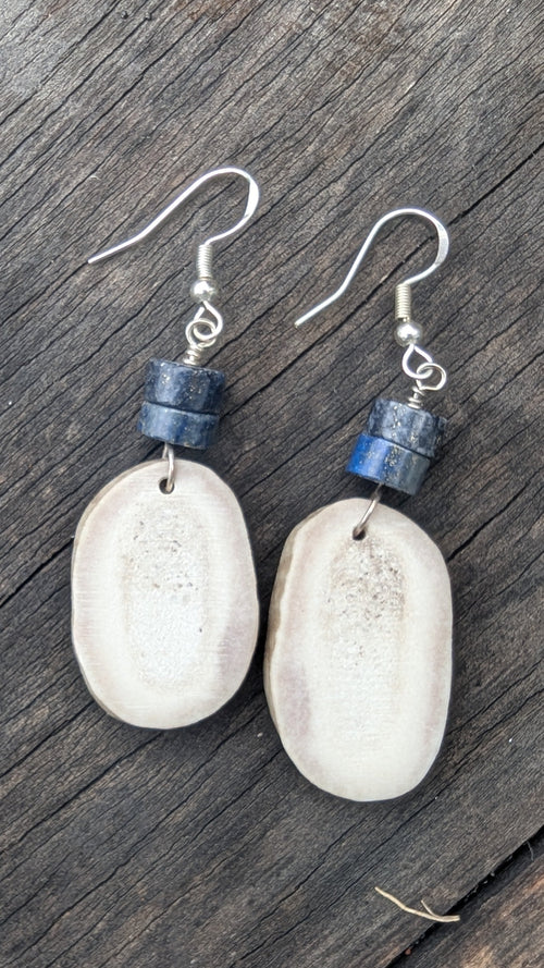 Blue Lapis Antler Earrings